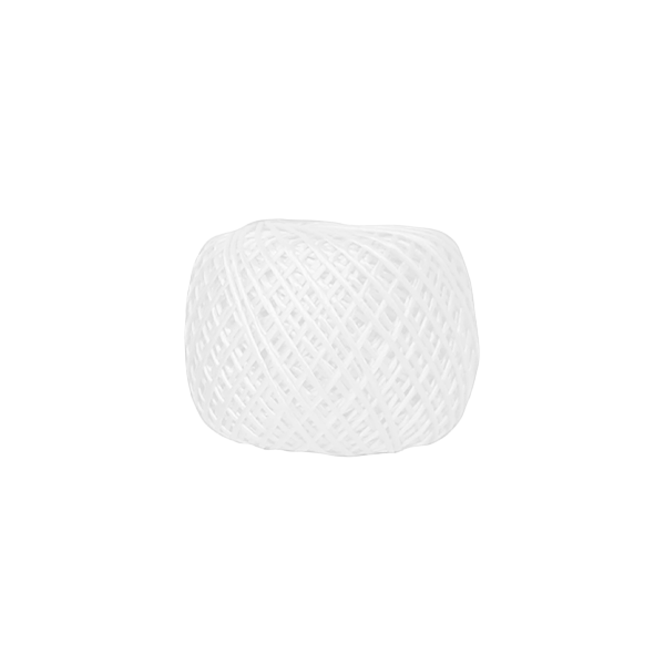 Hilo de algodón blanco extra resistente, ovillo de 2 mm, 80 gr, 100 % algodón